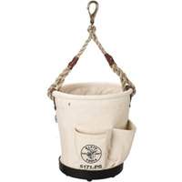 Tapered-Wall Bucket, 12" L x 9" W x 12" H, Canvas, Natural Chandler Sales