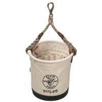 Tapered-Wall Bucket, 12" L x 9" W x 12" H, Canvas, Natural Chandler Sales