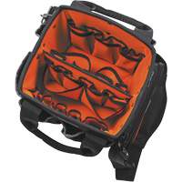 Tradesman Pro Tool Tote, Ballistic Nylon, 40 Pockets, Black/Orange Chandler Sales