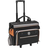 Tradesman Pro Rolling Tool Bag, Ballistic Polyester, 24 Pockets, Black/Orange Chandler Sales
