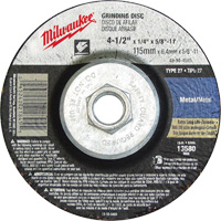 Grinding Wheel, 4-1/2" x 1/8", 5/8"-11 Arbor, Aluminum Oxide, Type 27 Chandler Sales