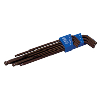 Extra Long Arm Ball Hex Key Set, 9 Pcs., Metric Chandler Sales