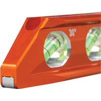 Torpedo Billet Level, 8" L, Aluminum, 4 Vials, Magnetic Chandler Sales