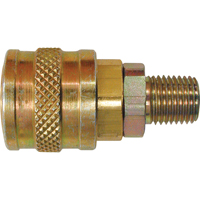 Quick Couplers - 1/4" Industrial, One Way Shut-Off - Automatic Couplers, Brass Chandler Sales