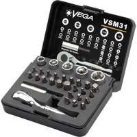 Bit, Socket & Ratchet Set, 31 Pcs., Hex/Phillips/Slotted/Square/Torx&reg; Chandler Sales