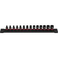 Jeu de douilles m&eacute;triques &agrave; 6 pans Shockwave Impact Duty, 14 Mcx, Chocs, Prise de 1/4" Chandler Sales