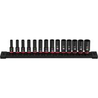 Jeu de douilles m&eacute;triques &agrave; 6 pans Shockwave Impact Duty, 14 Mcx, Chocs, Prise de 3/8", Profond Chandler Sales