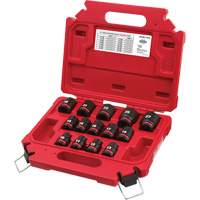 Jeu de douilles m&eacute;triques &agrave; 6 pans Shockwave Impact Duty, 14 Mcx, Chocs, Prise de 1/2" Chandler Sales