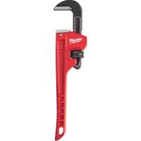 Pipe Wrench, 1-1/2" Jaw Capacity, 10" Long, Powder Coated Finish, Ergonomic Handle Chandler Sales