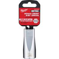 Metric Socket with Four Flat Sides, 20 mm, 3/8" Drive, 6 Points, Deep Chandler Sales