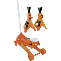 Service Jack with 3-Ton Vehicle Stands, 2.5 Ton(s) Capacity, 5" Lowered, 19-1/4" Raised, Manual Hydraulic Chandler Sales