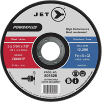 ZX46HP PowerPlus Cut-Off Wheel, 7" x 1/16", 7/8" Arbor, Type 1, 8500 RPM Chandler Sales