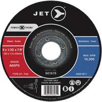 Meules &agrave; tronçonner Power Xtreme pour des meuleuses &agrave; angle — pour acier/acier inoxydable, 6" x 1/16", Arbre de 7/8", Type 27, 10 200 Tr/min Chandler Sales