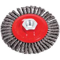 Brosse &agrave; cordon de soudure pour meuleuse angulaire, Dia. 4-1/2", Fils 0,02", Arbre 5/8"-11, Acier Chandler Sales