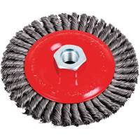 Brosse &agrave; cordon de soudure pour meuleuse angulaire, Dia. 5", Fils 0,02", Arbre 5/8"-11, Acier Chandler Sales