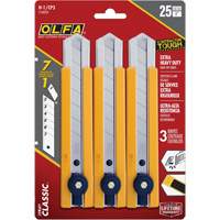 Couteau utilitaire classique extra robuste H-1 avec prise &agrave; pi&egrave;ce caoutchout&eacute;e, 25 mm Chandler Sales