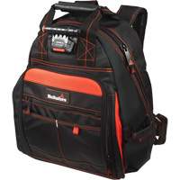 Lighted Tool Backpack, Black/Red, Ballistic/Polyester Chandler Sales