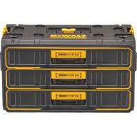 Unit&eacute; &agrave; trois tiroirs ToughSystem 2.0, 21-4/5" x 12-3/10" x 12-3/5", Noir/Jaune Chandler Sales