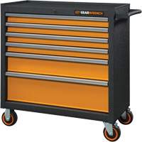 Armoire roulante pour outils s&eacute;rie GSX, 6 tiroirs, 36" la x 18-1/5" p x 37-2/5" h, Noir/Orange Chandler Sales