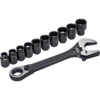Ensemble de cannelure & cl&eacute; ajustable Pass-Thru X6 11 mcx, 13" lo, la max. 2-27/50", Phosphate noir Chandler Sales