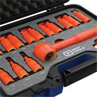 Douille isol&eacute;e, foret hex SAE & m&eacute;trique &agrave; prise 3/8" avec fixation, 1000 V, 16 M Chandler Sales