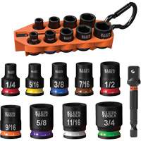 Grab-And-Go Impact Socket Set, SAE, 10 Pcs, Impact, 3/8" Drive Size Chandler Sales