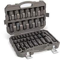 Jeu de douilles SAE/m&eacute;triques &agrave; 6 pans, 44 Mcx, Chocs, Prise de 1/2", Profond Chandler Sales