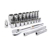 Jeu d'outils pour m&eacute;caniciens &agrave; 12 points SAE, 22 Mcx, Prise de 3/8", Profond Chandler Sales