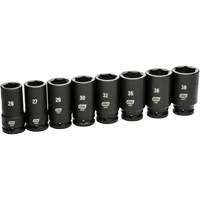 Jeu de douilles SAE &agrave; 6 pans, 8 Mcx, Chocs, Prise de 3/4", Profond Chandler Sales