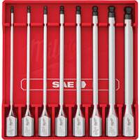 Long SAE Bit Socket Set, Hex Ball, 3/8" Drive, 8 Pcs Chandler Sales