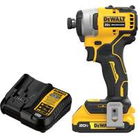 ATOMIC COMPACT SERIESMAX* Brushless Cordless Compact Impact Driver Kit, 1/4", 1700 in-lbs Max. Torque, 20 V, Lithium-Ion Chandler Sales