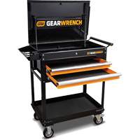 Chariot utilitaire, 2 tiroirs, 32-1/2" la x 42" h, Noir/Orange Chandler Sales