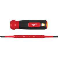 2-in-1 1000V Insulated Flip Shank Multi-Bit Screwdriver, 8-4/5" L, Cushion Grip Handle Chandler Sales