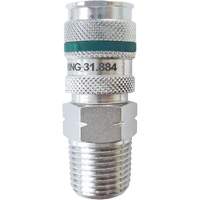 QUIKSILVER Ultraflo 7.8 mm Quick Coupler, Zinc-Plated Steel, 1/2", Male NPT, 362 PSI Chandler Sales