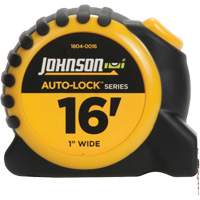 Auto-Lock Power Tape with Steel Belt Clip, 1" x 16', 1/16" Graduations Chandler Sales