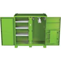 Armoire ventil&eacute;e pour le rangement d'&eacute;PI sur place, Acier, Vert lime haute visibilit&eacute; Chandler Sales