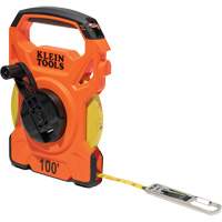 Open Reel Tape Measure with Single Hook & Carabiner, 1/2" x 100', 1/10" Graduations Chandler Sales