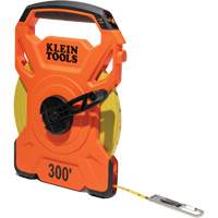 Open Reel Tape Measure with Single Hook and Carabiner, 1/2" x 300', 1/10" Graduations Chandler Sales