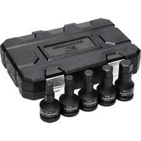 SAE Impact Bit Socket Set with Blow Mold Case, Hex, 3/4" Drive, 5 Pcs Chandler Sales