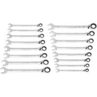 90-Tooth 12-Point Reversible Wrench Set, Ratcheting Box, 16 Pieces, Metric Chandler Sales