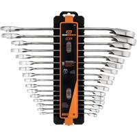 90-Tooth 12-Point Reversible Wrench Set, Ratcheting Box, 16 Pieces, Metric Chandler Sales