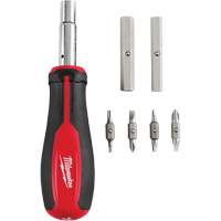 11-in-1 Magnetic 1/4" & 3/8" Drive Multi-Bit Screwdriver, 8" L, Cushion Grip Handle Chandler Sales