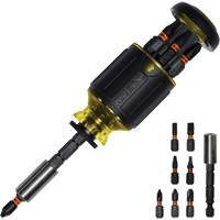 Tournevis tronqu&eacute; multi-embouts de longueur ajustable 8-en-1, 4-4/5" lo, Prise Coussin&eacute;e Chandler Sales