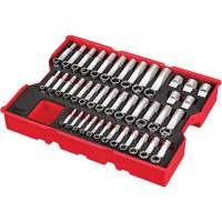 1/4”, 3/8” & 1/2” Drive Metric Socket Set with Tray for PACKOUT Drawers, 77 Pcs Chandler Sales