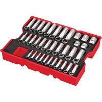 1/4”, 3/8” & 1/2” Drive SAE Socket Set with Tray for PACKOUT Drawers, 65 Pcs Chandler Sales