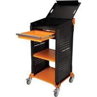Chariot de travail mobile pour diagnostics, 1 tiroirs, 26" lo x 22-7/10" la x 46" h, Noir/Orange Chandler Sales