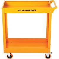 Chariot utilitaire automobile &agrave; deux tablettes en acier, 36" lo x 16" la x 33" h, Orange Chandler Sales
