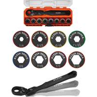 KNECT Ratcheting Low-Profile Socket Wrench Set, 9 Pcs, Impact, 3/8" Drive Size, Short Chandler Sales