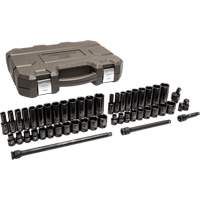 Jeu de douilles SAE/m&eacute;triques &agrave; 6 pans, 49 Mcx, Chocs, Prise de 3/8", Profond Chandler Sales