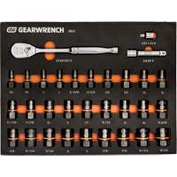 Jeu de douilles Bolt Biter avec cliquet 90 dents et plateau de rangement en mousse, 31 Mcx, Prise de 3/8" Chandler Sales
